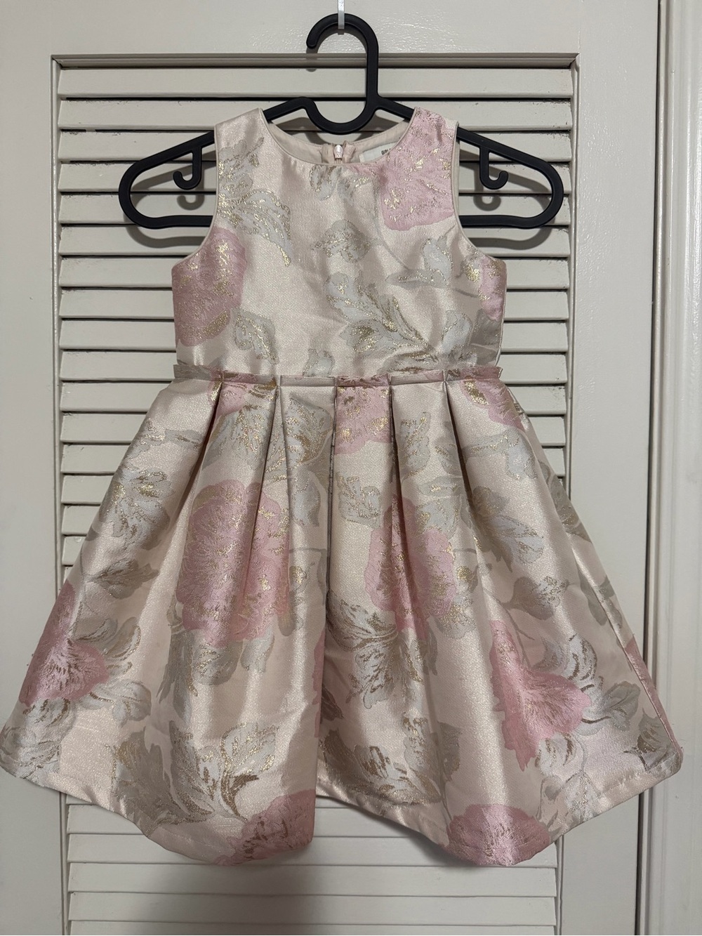 Girls Collection Juniors Floral Jacquard Special Occasion Dress Pink Gold 4/5 y